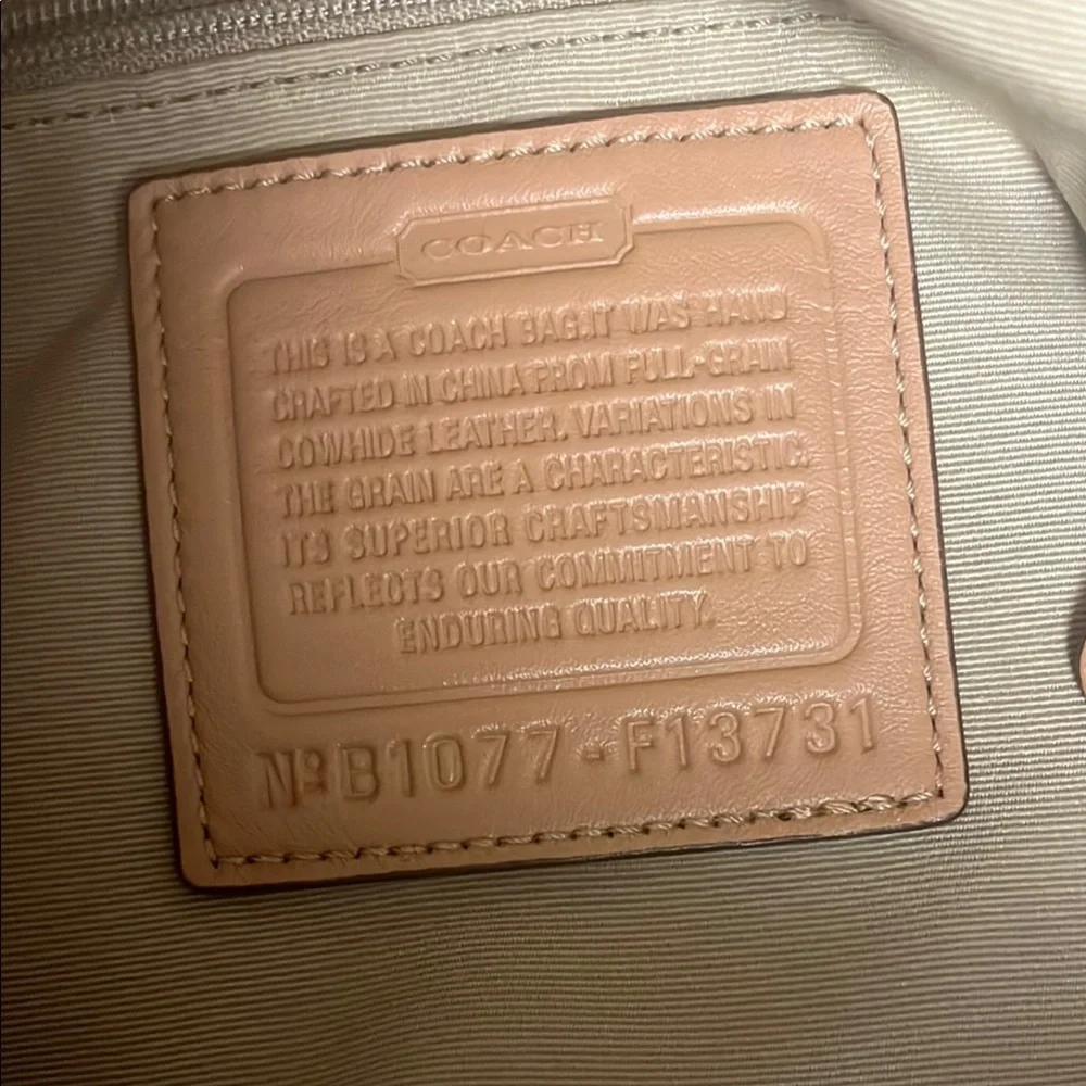 Coach White and Tan Hobo Bag with Crescent Shape - Picture 14 of 16